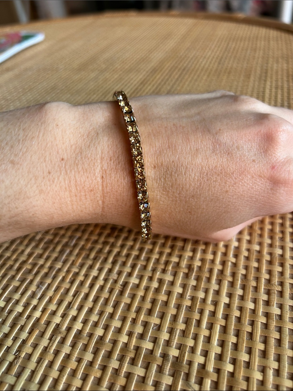 Touchstone Crystal by Swarovski Golden Colorado Stretch Bracelet